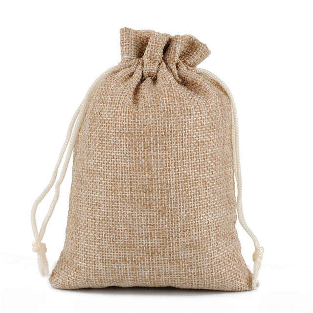 50 PCS Multi size Linen Jute Drawstring Gift Bags Sacks Wedding Birthday Party Favors Drawstring ...