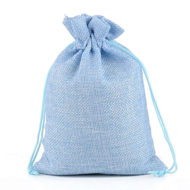 50 PCS Multi size Linen Jute Drawstring Gift Bags Sacks Wedding Birthday Party Favors Drawstring ...