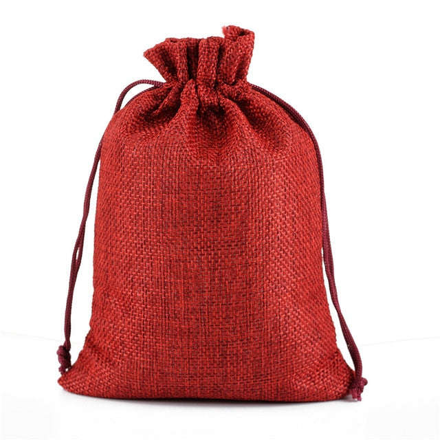 50 PCS Multi size Linen Jute Drawstring Gift Bags Sacks Wedding Birthday Party Favors Drawstring ...