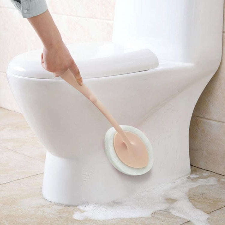 Bathroom Long Handle Cleaning Sponge Brush Floor Tile Decontamination Scouring Pad