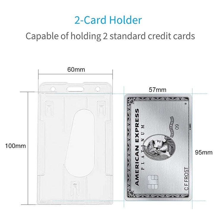 20 PCS Hard Plastic ID Badge Card Holder Integrated Injection Molded Transparent Double-sided Car...