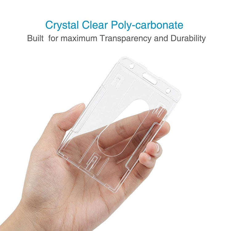 20 PCS Hard Plastic ID Badge Card Holder Integrated Injection Molded Transparent Double-sided Car...