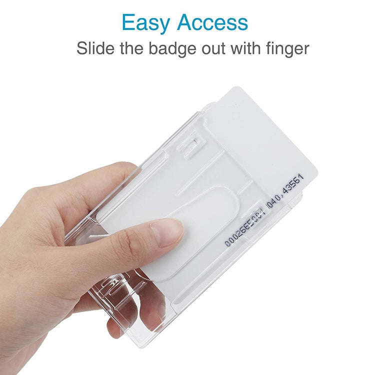20 PCS Hard Plastic ID Badge Card Holder Integrated Injection Molded Transparent Double-sided Car...