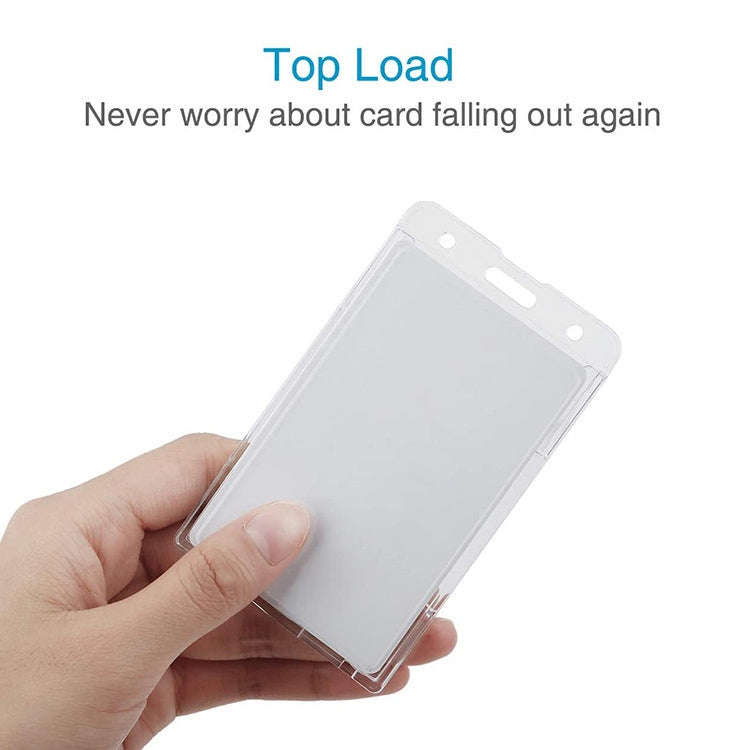 20 PCS Hard Plastic ID Badge Card Holder Integrated Injection Molded Transparent Double-sided Car...