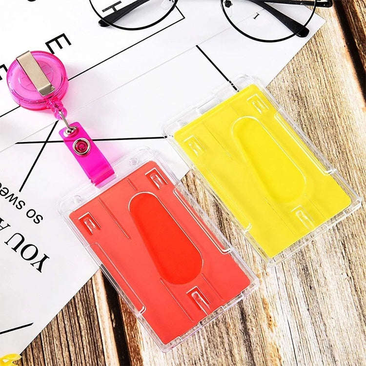 20 PCS Hard Plastic ID Badge Card Holder Integrated Injection Molded Transparent Double-sided Car...