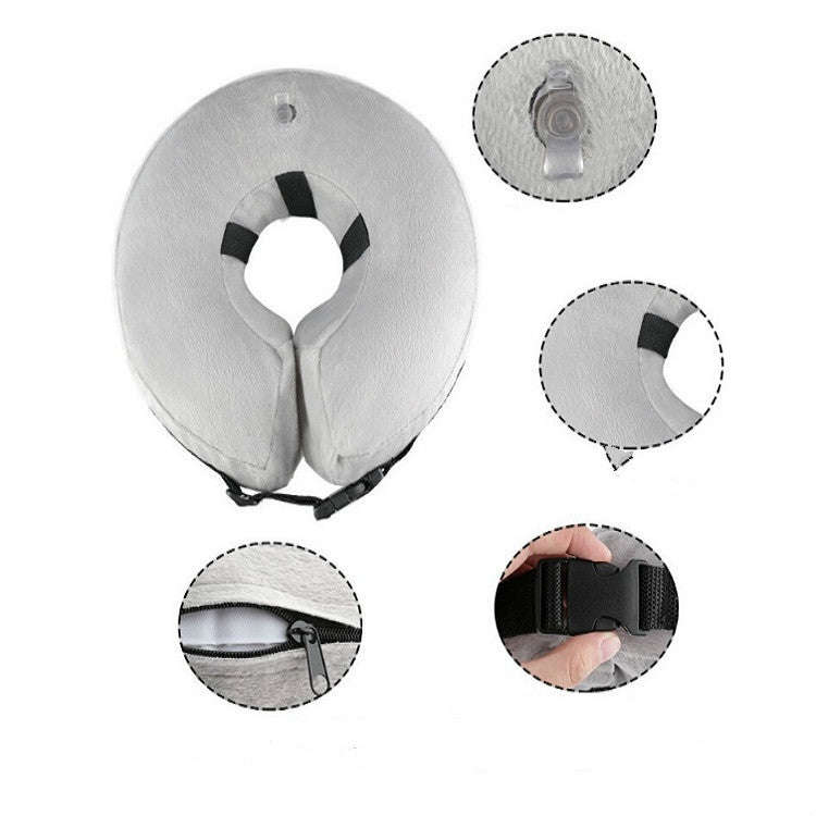 Inflatable Pet Collar Pet Grooming Warm Protective Wound Protection Collar, M, L