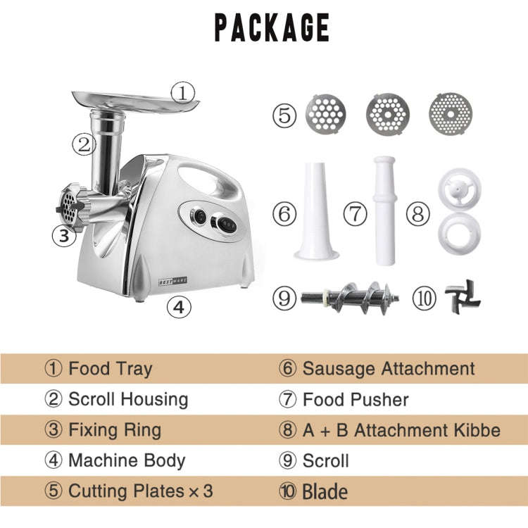 MGB -120A 250W Household Electric Multi-function Stainless Steel Kitchen Sausage Twisting Machine...
