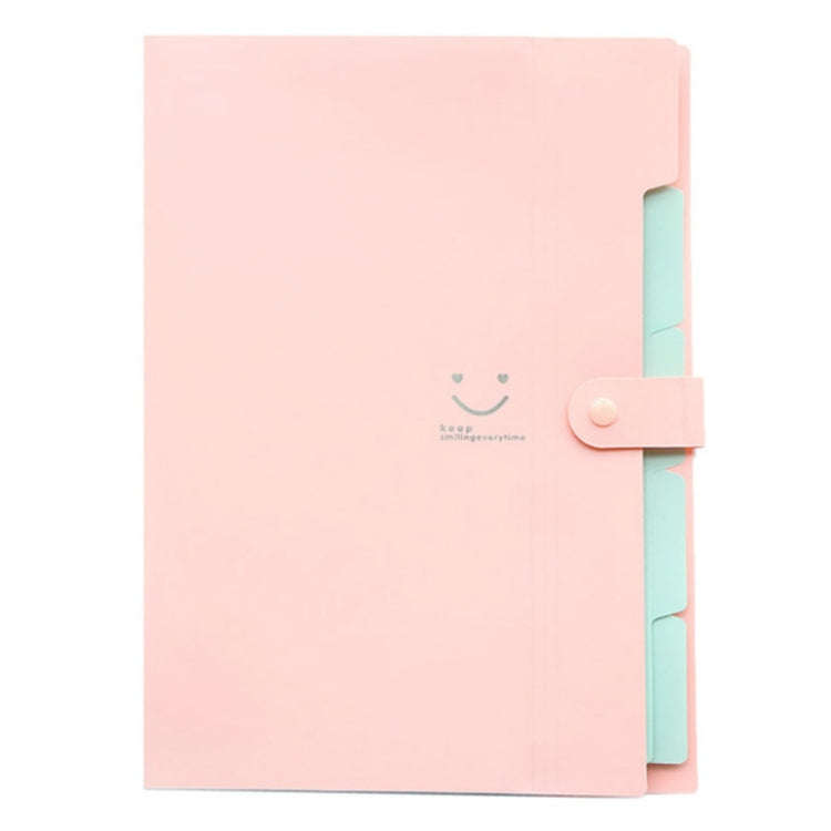 Candy-colored Smiling Face Multi-layer Portfolio Pouch Plastic Information Book File Folder