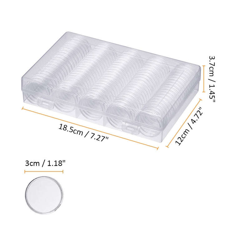 Coin Capsules 100 x 30mm Round Boxes Commemorative Coin Protection Box, 2pcs 30mm