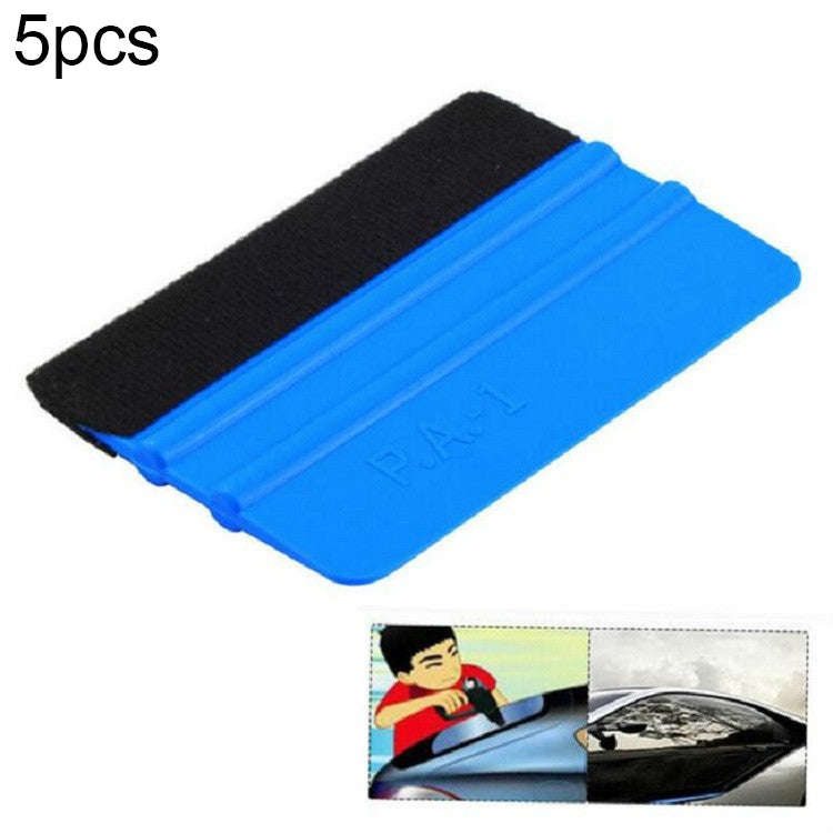 5pcs Felt Scraper Plastic Film Scraper Car Foil Cleaning Tools, 10×7cm Blue Felt Scraper