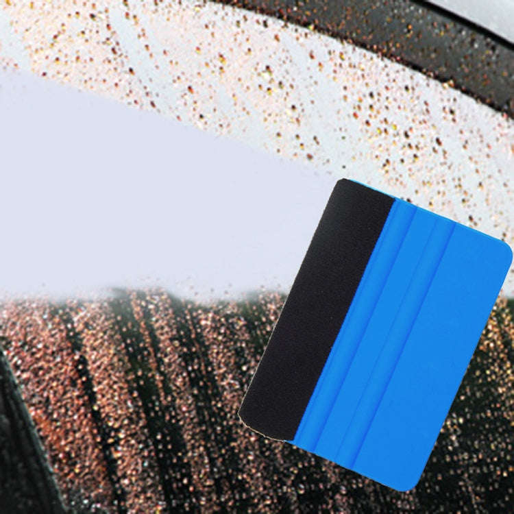 5pcs Felt Scraper Plastic Film Scraper Car Foil Cleaning Tools, 10×7cm Blue Felt Scraper