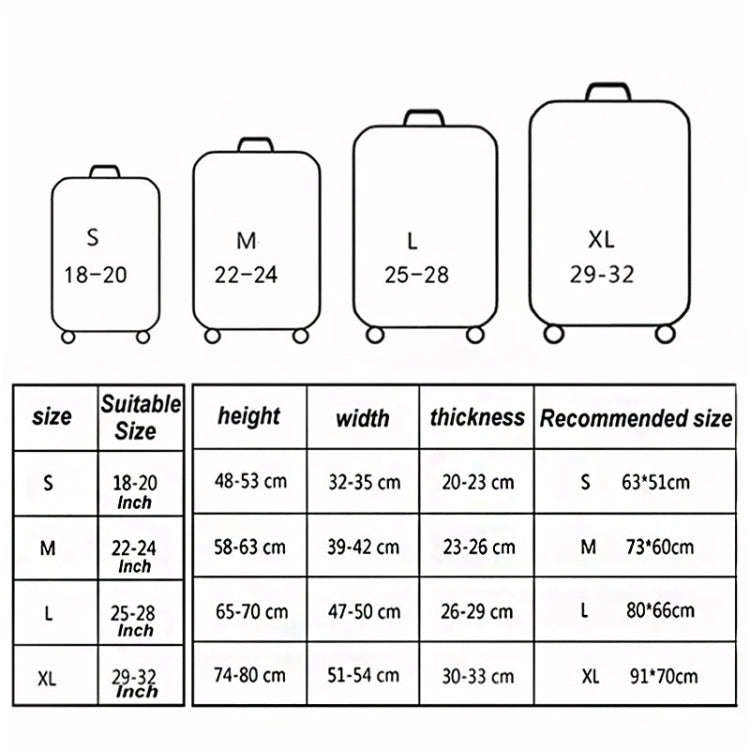 Travel Luggage Cover Suitcase Dustproof Scratch-proof Protection Elastic Sleeve, S Size 19 to 21 ...