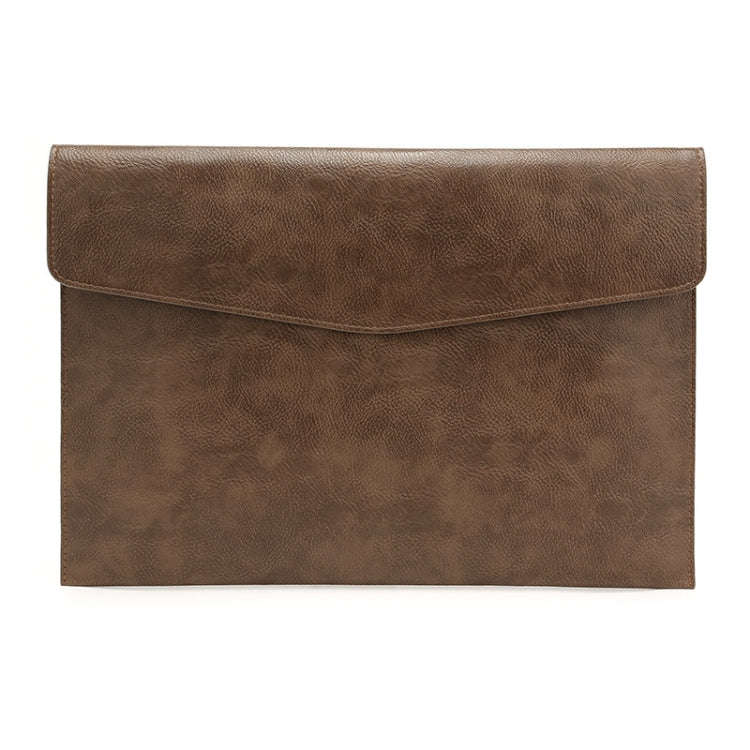 PU Leather Litchi Pattern Sleeve Case For 14 Inch Laptop, Style:, Single Bag (Light Brown), Singl...
