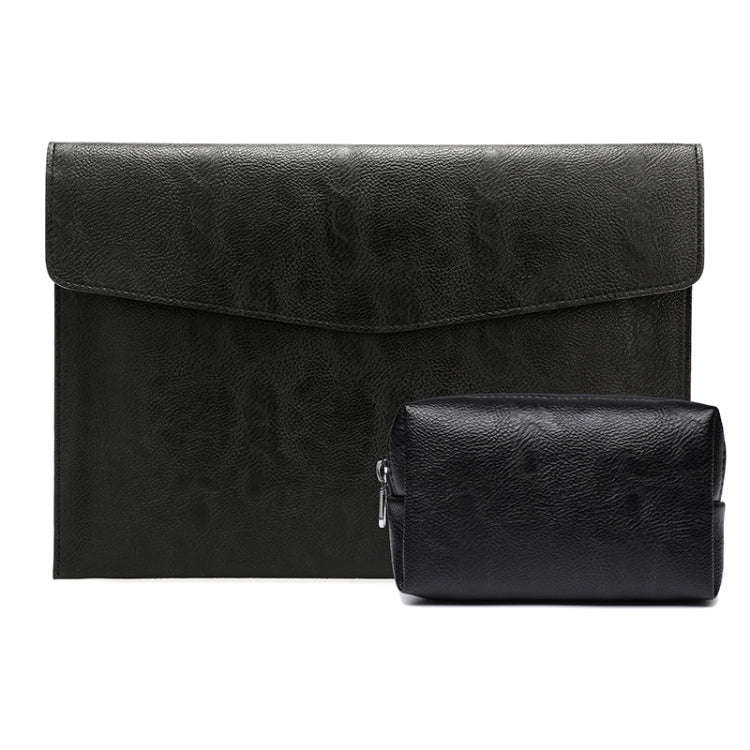 PU Leather Litchi Pattern Sleeve Case For 14 Inch Laptop, Style:, Single Bag (Light Brown), Singl...