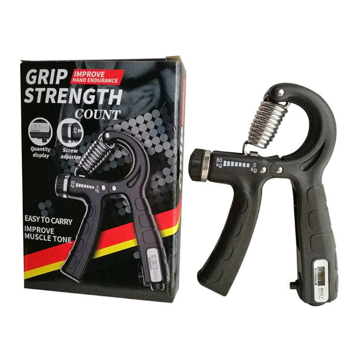 5-60kg Adjustable Mechanical Counting Gripper Finger Strength Training Device, 5-60kg Black