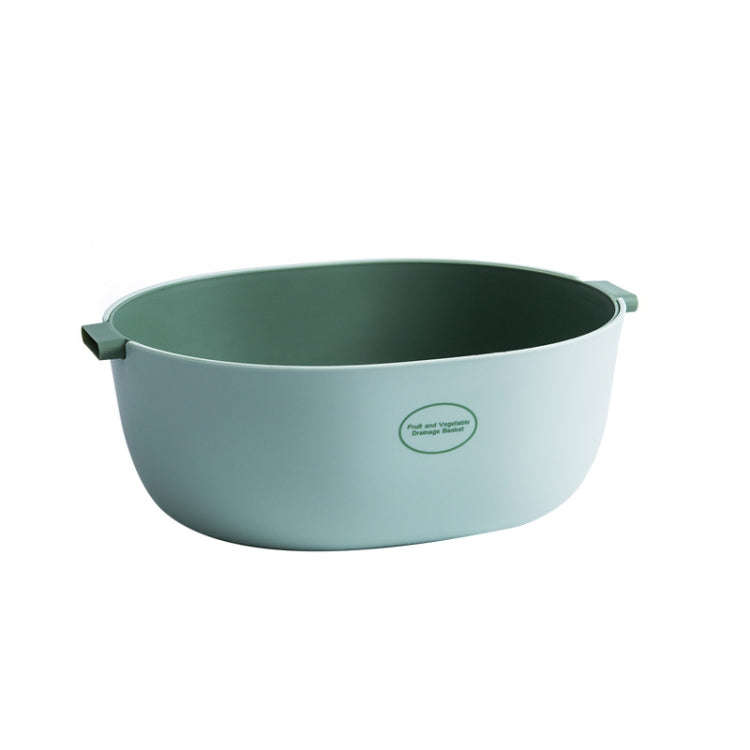 Kitchen Rice Pan Double-dish Vegetable Drain Basket Plastic Fruit Basket, U Shape Light Green, U ...