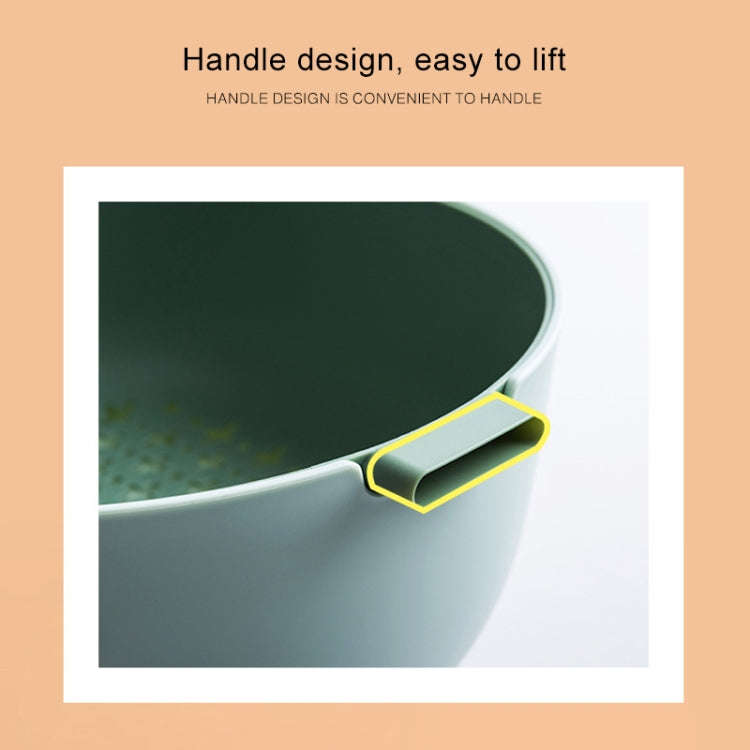 Kitchen Rice Pan Double-dish Vegetable Drain Basket Plastic Fruit Basket, U Shape Light Green, U ...