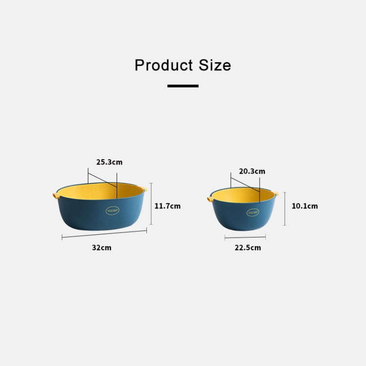 Kitchen Rice Pan Double-dish Vegetable Drain Basket Plastic Fruit Basket, U Shape Light Green, U ...