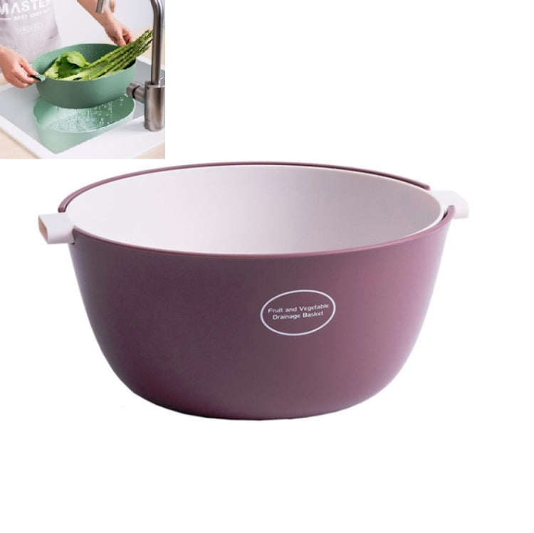 Kitchen Rice Pan Double-dish Vegetable Drain Basket Plastic Fruit Basket, U Shape Light Green, U ...