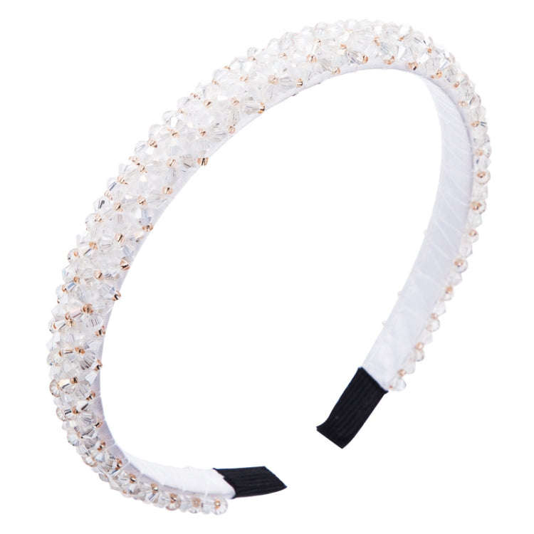 Handmade Fine-edged Fabric Headband Crystal Headband, White, Red, Black, Gray, Khaki