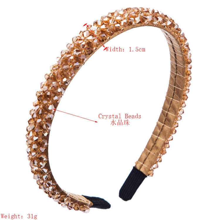 Handmade Fine-edged Fabric Headband Crystal Headband, White, Red, Black, Gray, Khaki