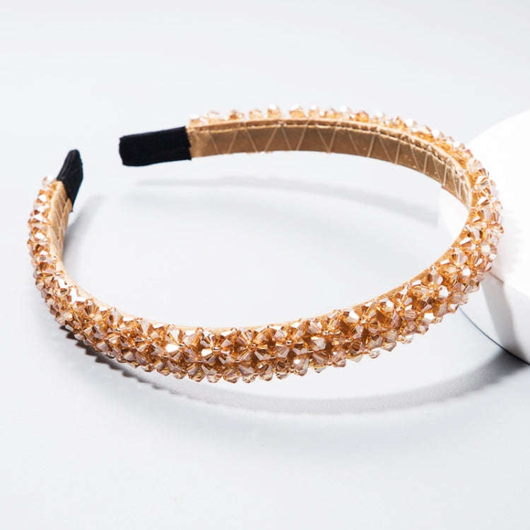 Handmade Fine-edged Fabric Headband Crystal Headband, White, Red, Black, Gray, Khaki
