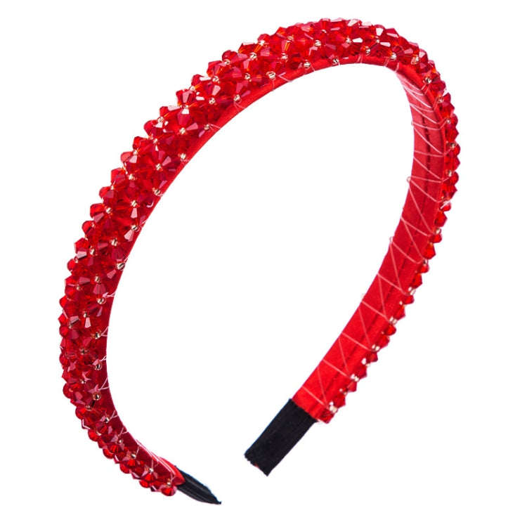 Handmade Fine-edged Fabric Headband Crystal Headband, White, Red, Black, Gray, Khaki