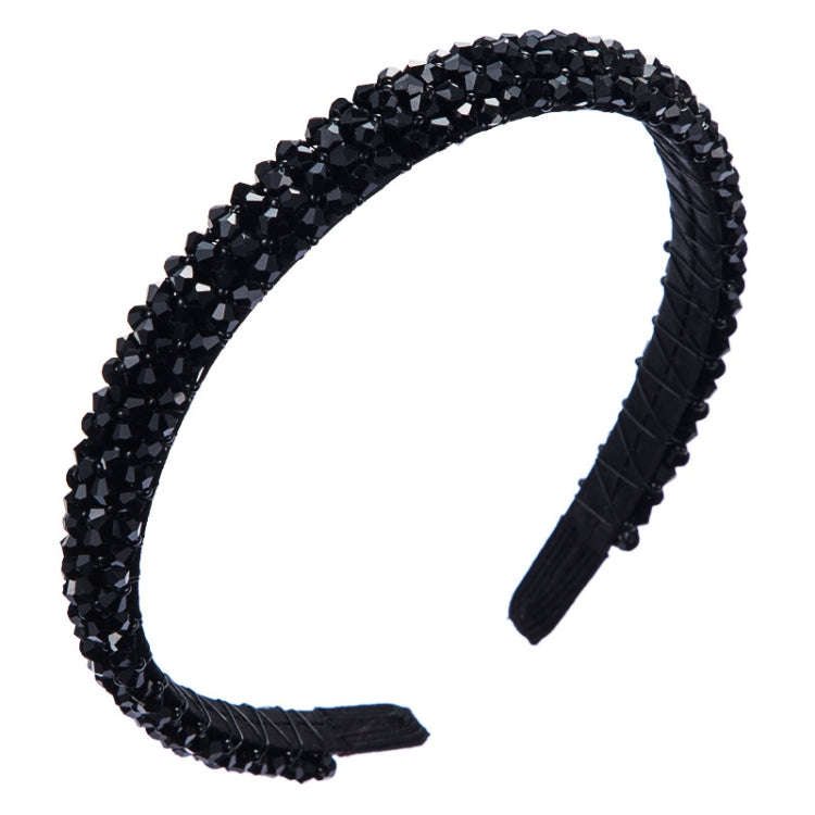 Handmade Fine-edged Fabric Headband Crystal Headband, White, Red, Black, Gray, Khaki