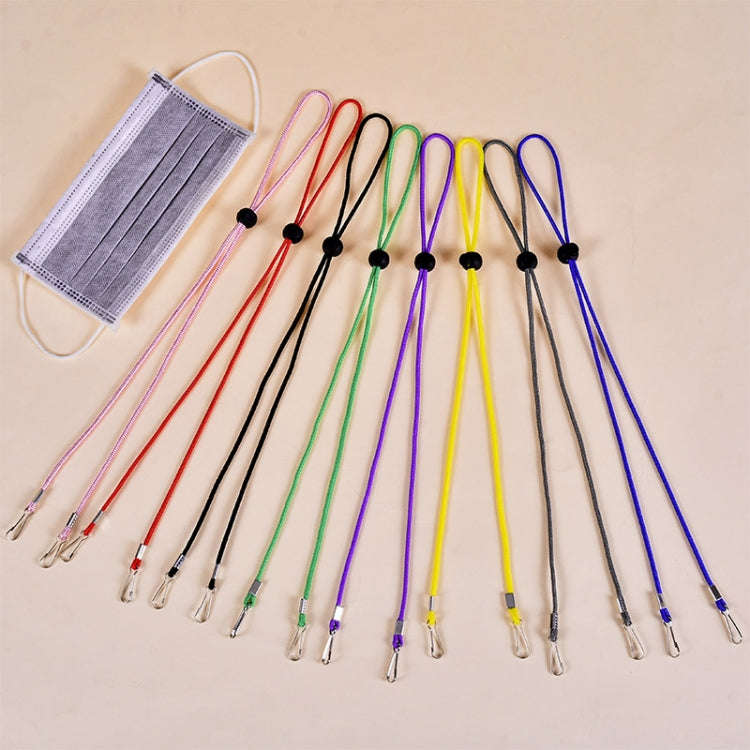 10pcs Mask Anti-lost Adjustable Lanyard and Ear Hook, Cashmere, White, Black, Yellow, Green, Blue...