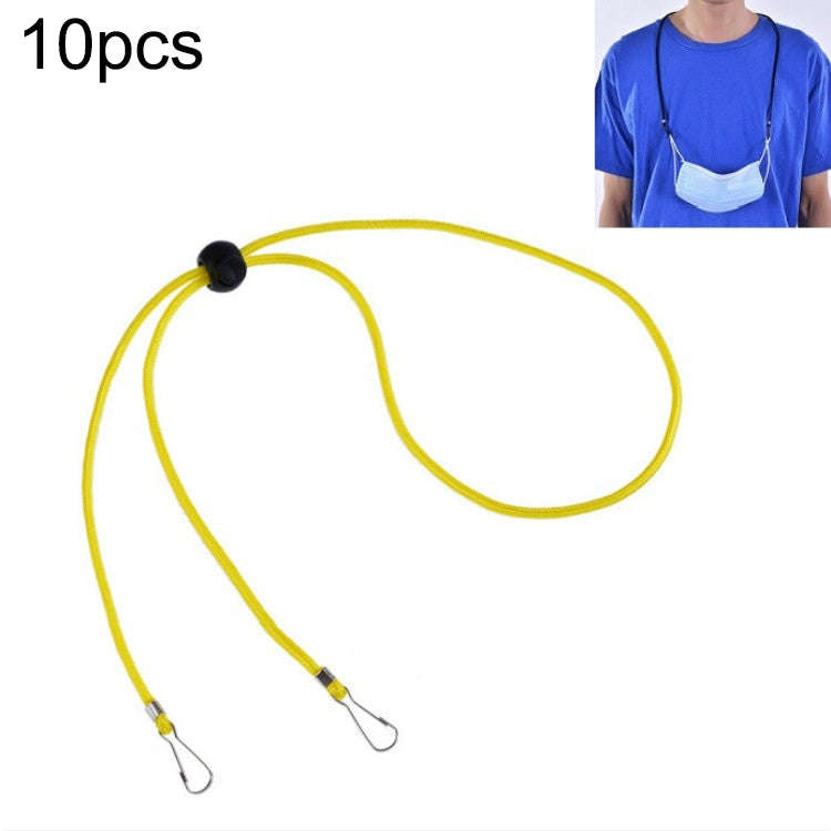 10pcs Mask Anti-lost Adjustable Lanyard and Ear Hook, Cashmere, White, Black, Yellow, Green, Blue...