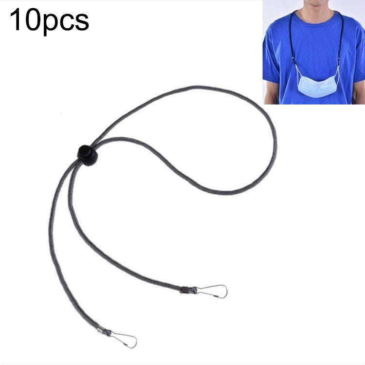 10pcs Mask Anti-lost Adjustable Lanyard and Ear Hook, Cashmere, White, Black, Yellow, Green, Blue...