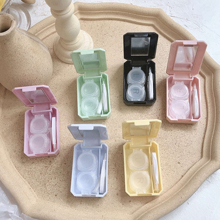 2pcs Contact Lens Case Simple Mini Push-type Double Box Contact Lens Case Random Colour, 2 PCS Co...