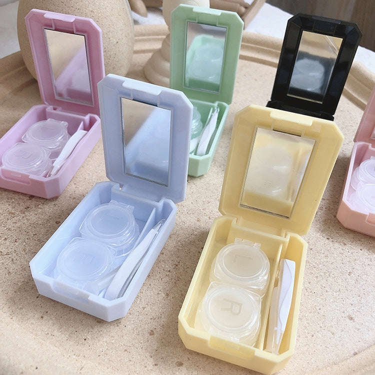 2pcs Contact Lens Case Simple Mini Push-type Double Box Contact Lens Case Random Colour, 2 PCS Co...