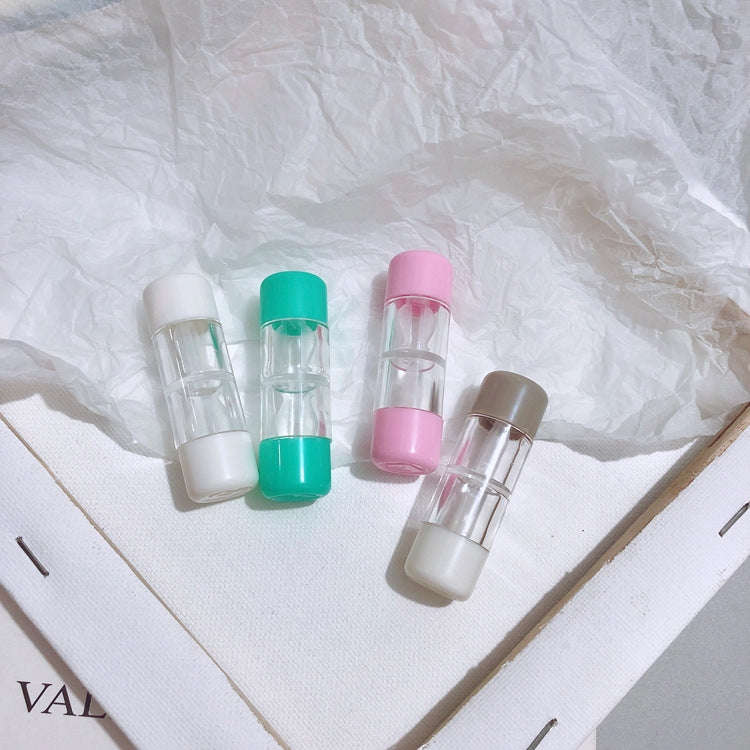 2pcs Contact Lens Companion Box Double Head Box RGP Rigid Glasses Case Random Colour, 2 PCS Conta...