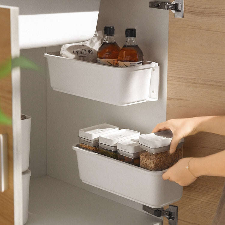 Wall-mounted Drawer Type Kitchen Spice Rack Perforation-free Household Cabinets & Kitchenware Sto...