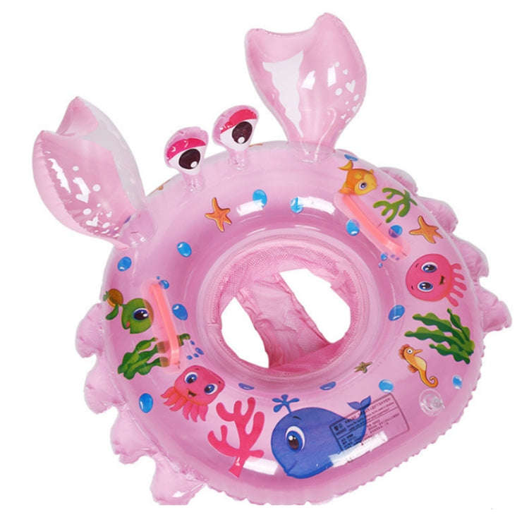 Crab Shape Baby Swimming Ring Sitting Ring Inflatable Float Ring, Pink