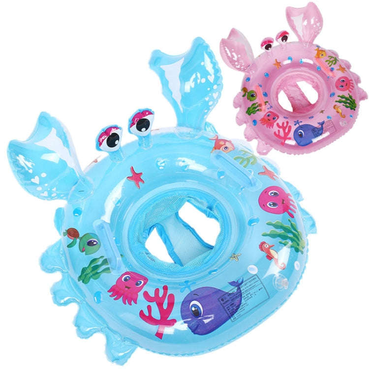 Crab Shape Baby Swimming Ring Sitting Ring Inflatable Float Ring, Pink