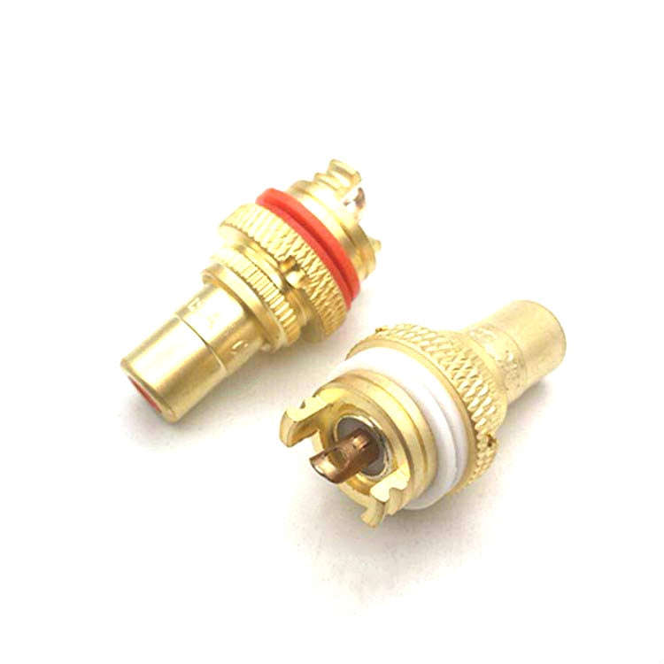 4 PCS CMC Copper RCA Female Audio Power Amplifier AV Audio Lotus Socket Terminal, Sand Gold Plate...
