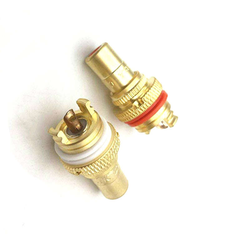 4 PCS CMC Copper RCA Female Audio Power Amplifier AV Audio Lotus Socket Terminal, Sand Gold Plate...