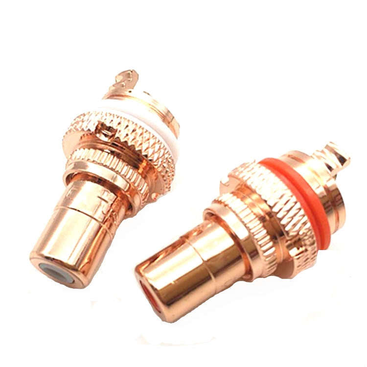 4 PCS CMC Copper RCA Female Audio Power Amplifier AV Audio Lotus Socket Terminal, Sand Gold Plate...