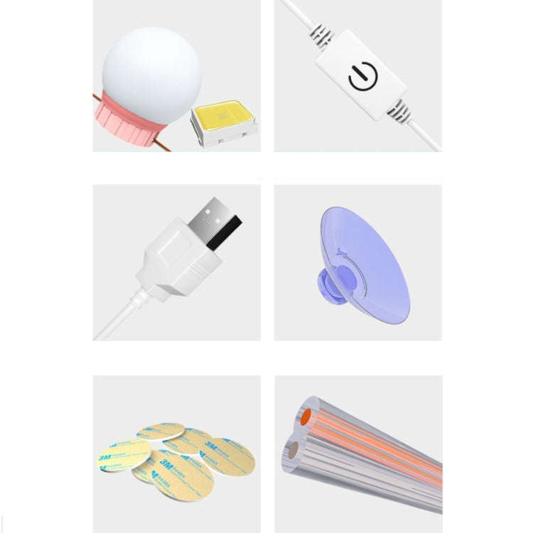 Mirror Front Light Dimmable Makeup Mirror USB Touch Control Light, 2 LEDs, 6  LEDs, 10  LEDs, 14 ...