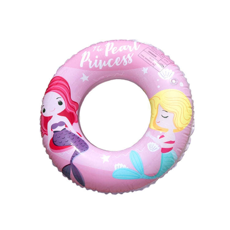 Cartoon Mermaid Pattern Thickened PVC Children Swimming Ring, 60, 70, 80, 90