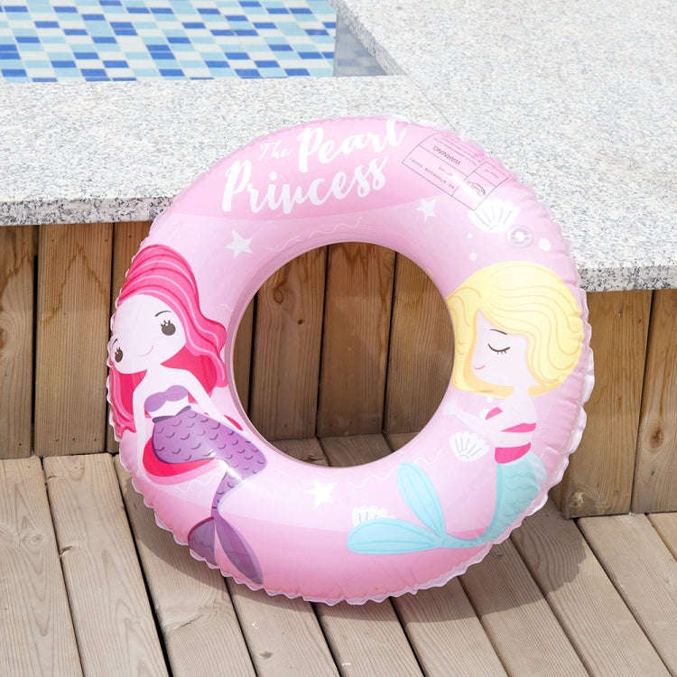 Cartoon Mermaid Pattern Thickened PVC Children Swimming Ring, 60, 70, 80, 90