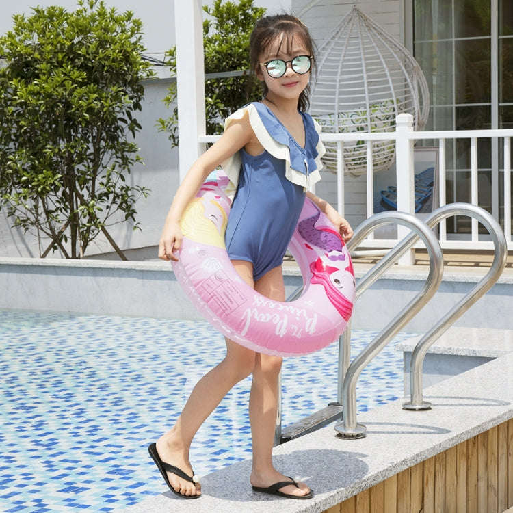 Cartoon Mermaid Pattern Thickened PVC Children Swimming Ring, 60, 70, 80, 90
