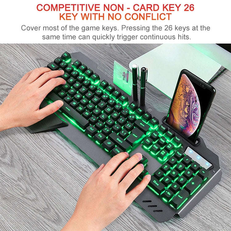 618 Internet Cafe Game Manipulator Keyboard and Mouse Set, Cable Length: 1.6m, Black, Silver White
