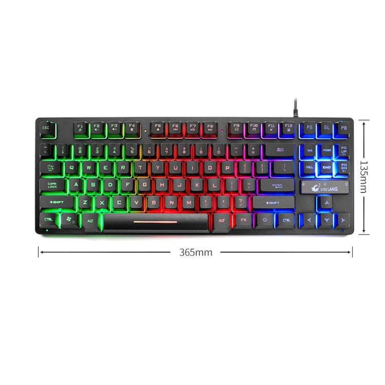 ZIYOULANG K16 87 Keys Colorful Mixed Light Gaming Notebook Manipulator Keyboard, Cable Length: 1....