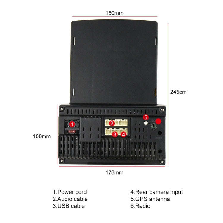 9.7 inch Vertical Screen HD 2.5D Glass Car MP5 Player Android Navigation All-in-one Machine, Stan...