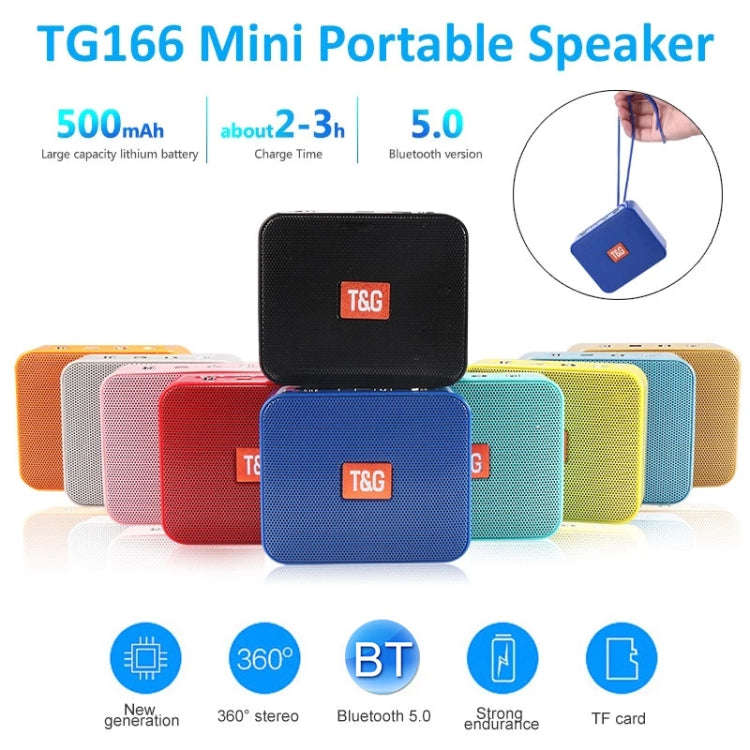 T&G TG166 Color Portable Wireless Bluetooth Small Speaker, Pink, Blue, Brown, Yellow, Black, Red,...