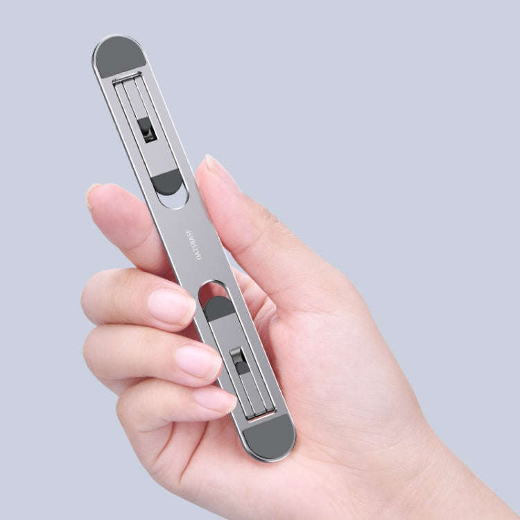 Oatsbasf Portable Storage Foldable Notebook Computer Bracket Heightening Fan Heater, Silver, Gray