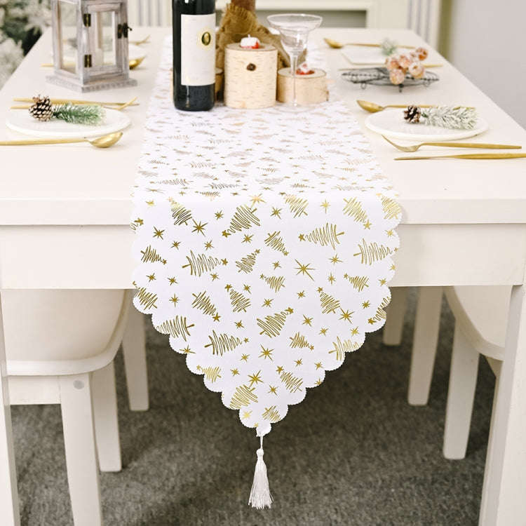 Christmas Table Decoration Bronzing Tablecloth Holiday Decoration Supplies, Golden Tree, Silver T...